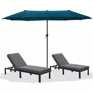 13ft Patio Umbrella Double Side Large Outdoor Market Umbrella with Crank - Picture 1 of 10