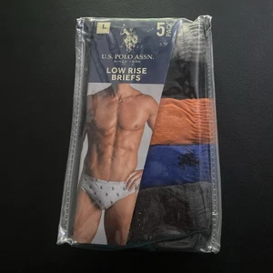 New 5 Pack U.S. Polo Assn. Mens Tag Free Cotton Low Rise Briefs Size Large - Imagen 1 de 8