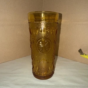 Vintage Brockway Glas Becher flacher Boden American Concord Bernstein 6 3/8 hoch - Bild 1 von 7