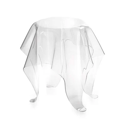 iPLEX Drappeggi Tavolino da Caffè Salotto PMMA 66x76cm Trasparente Made in Italy - Immagine 1 di 2