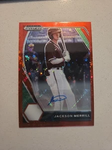 Jackson Merrill 2021 Prizm Draft Picks Autograph Rookie RED PDP27 SP 01/99 Auto - Bild 1 von 3