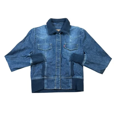 Vintage Levi’s Jacket Girls Misses S Blue Denim Trucker Snap Up Y2K - Image 1 of 4