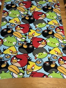 Angry Birds blaue Schoßdecke ca. 50" x 38" Fleece doppelseitig dünn Überwurf - Bild 1 von 7