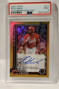 2025 Topps - Rece Hinds - Flagship Real One Auto Gold Foil SSP /50 PSA Mint 9 - Picture 1 of 5