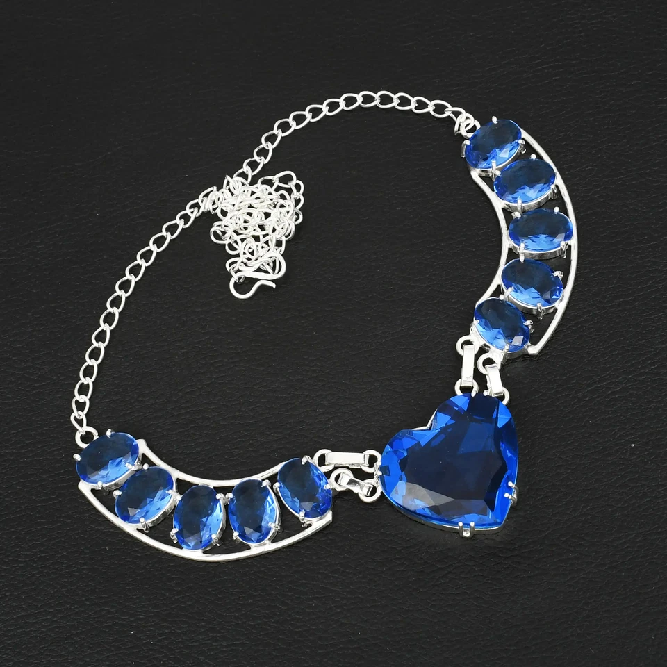 Tanzanite Gemstone Handmade Big Necklace Jewelry 45 Gms LBN-7169 - Image 1 of 1