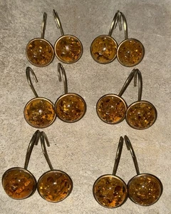 Set of 12 Stainless Steel Round Gold InterDesign Forma Shower Curtain Hooks - Picture 1 of 6