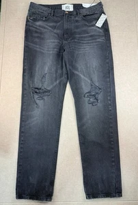 BDG Jeans Men’s 36 Faded Black Mid Rise Distressed Sneaker Stack Fit Dark Wash - Picture 1 of 11