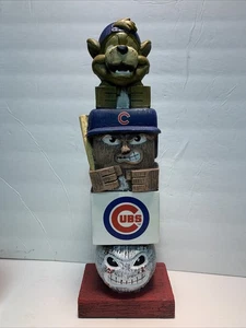 Chicago Cubs Tiki Totem Pole 16" Outdoor Home Garden Statue Decoration Baseball - Picture 1 of 12