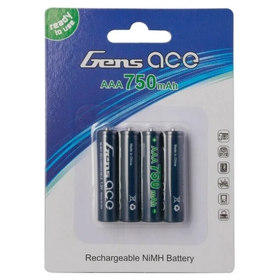Gens Ace Akku NiMH 750mAh 1,2V AAA 4Stk für z.B. Mini-Z Modelle GEANM7501S3A - Bild 1 von 2