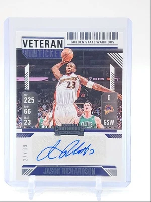 JASON RICHARDSON 2024-25 SILHOUETTE CONTENDERS VETERAN TICKET AUTO /99 Q4263 - Image 1 of 2