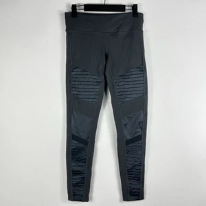 Leggings Alo Yoga Cintura Alta Moto Negro Malla Talla Mediana Atlético Gimnasio - Imagen 1 de 4