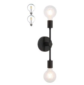 Wall Light Double Black Wall Sconce, 2 Light Vanity Light, Bathroom LED Lights - Picture 1 of 6