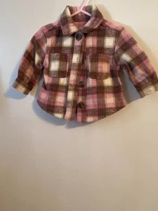 Old Navy Baby Girl's Heavy Button Down Flannel Shirt Size:3-6 Months Pre-owned - Picture 1 of 4