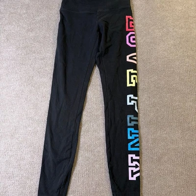 LEGGINGS ROSA VICTORIA'S SECRET NEGROS TALLA M NUEVOS CON ETIQUETAS NEÓN AMOR ROSA SPELLOUT Foto 1 de 3