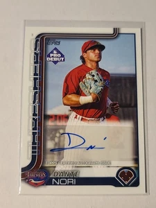 Autógrafo debut Topps Pro 2025 Dante Nori #PD-59 trilladoras automáticas Clearwater - Imagen 1 de 2