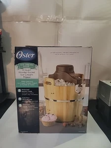 Oster Ice Cream Shop 4-Qt Wood Wooden Bucket Ice Cream Maker Machine - NEW - Picture 1 of 5