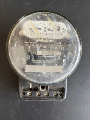Vintage/ Antique Westinghouse Type OC Watthour Meter 5 Amp 115-120 Volts - Image 1 of 4