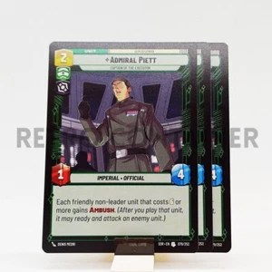 STAR WARS UNLIMITED SPARK OF REBELLION 079/252 U 3x Admiral Piett - Picture 1 of 1