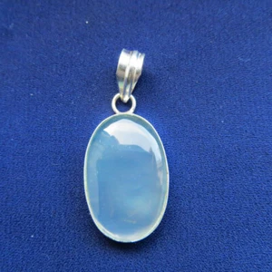Botswana Agate Frosty Clear Silver Plated Pendant, Size 45 mm - Bild 1 von 4