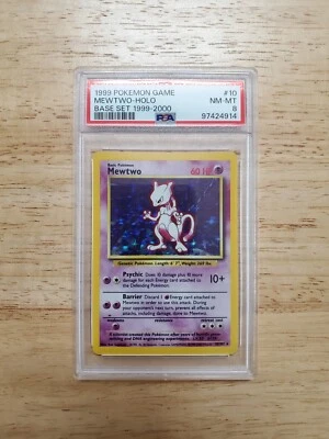 Pokemon PSA 8 NM-MINT 1999 Mewtwo Base Set 1999-2000 4th Print Holo Card - Image 1 of 2
