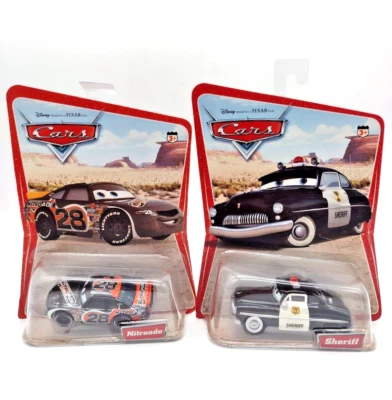 Disney Pixar Cars Original Desert Series Sheriff & Nitroade Lot 2 New On Cards - Image 1 of 4