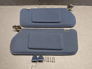 1985-1993 Ford Mustang BLUE CLOTH Sunvisors Sun Shade Visor Pair OEM Hardtop - Picture 1 of 13