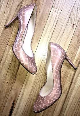 Casadei nude croc embossed pumps size 8  - Image 1 of 4