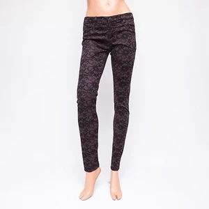 Legging AG Adriano Goldschmied 28x30 The Sateen estampado de encaje púrpura LSN1288 - Imagen 1 de 9