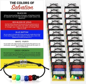 300 Pcs Plan of Salvation Bracelets Sets with Plan of Salvation Prayer Pocket - Picture 1 of 1