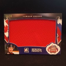 LAWSON CROUSE CANADA 15-16 IN THE GAME HEROES AND PROSPECTS GAME USED JERSEY /15