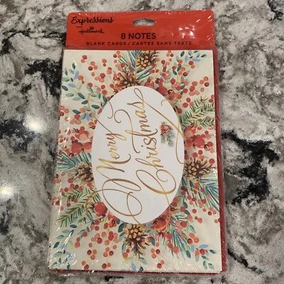 Merry Christmas 8 Blank Note Cards With Envelopes Hallmark Expressions