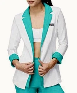 LOVE FILA Marion Bartoli White Green MB Blazer Tennis Jacket NEW Womens Sz S M - Picture 1 of 10