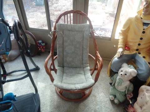 Vintage Beautifl Rattan Bamboo Swivel chair Cover