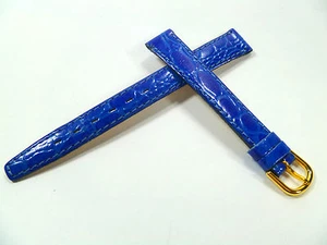 12 mm BLAU UHRENARMBAND KROKOPRÄGUNG UHRENBAND LEDER 1211 - Picture 1 of 2