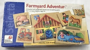 SELECTA GIOCATTOLO Farmyard Adventure 63052 GAME WOOD TILES GERMANY GAME Jigsaw - Foto 1 di 4