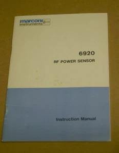 Marconi 6920 RF Power Sensor Instruction Operating Guide user Manual - Picture 1 of 2