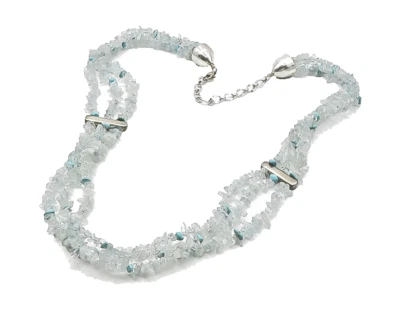 DTR JAY KING 925 Silver  Vintage Turquoise & Aquamarine Chain Necklace  NE2996 - Image 1 of 4