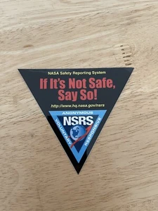 NSRS NASA Safety Reporting System Aufkleber Sticker Original - Bild 1 von 3