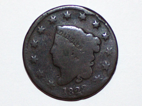 🌟 1823 Coronet Matron Head US American Large Cent Penny Coin RARE DATE Cover
