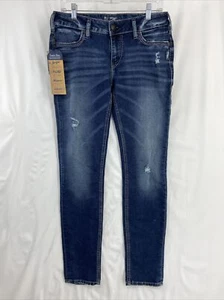Silver Jeans Suki Woman’s Joga Jeans Skinny Size 32x31 Destroyed Distressed  NWT - Picture 1 of 13