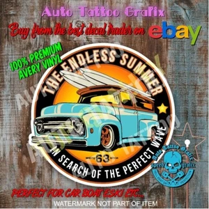 ENDLESS SUMMER Decal Sticker Vintage Americana Hot Rod Woody Surfing Stickers - Bild 1 von 1