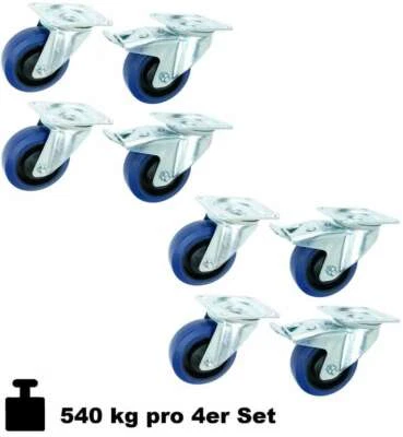 2 Satz 100 mm Schwerlast Transportrollen BREMSE Lenkrollen Blue Wheels SL ECO