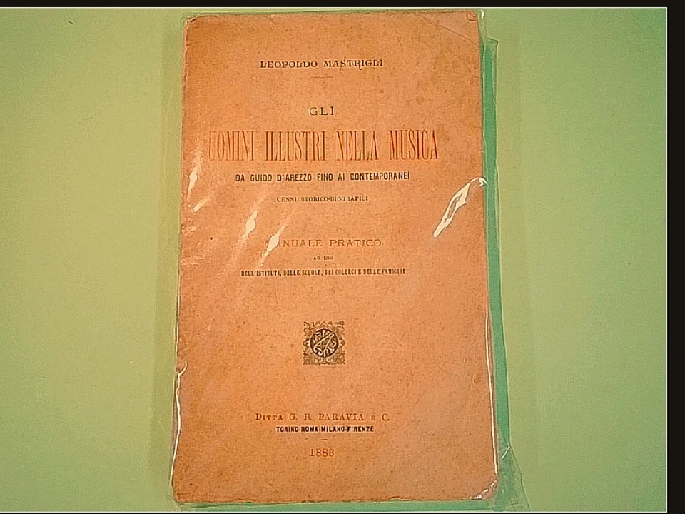 GLI UOMINI ILLUSTRI NELLA MUSICA MASTRIGLI PARAVIA 1883 - Immagine 1 di 1