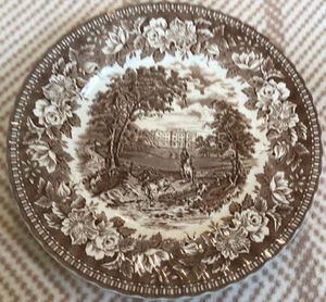 Plato de cena Fox Hunt caza Aynsley transferencia marrón - Imagen 1 de 4