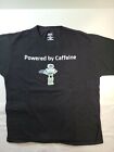 Hanes Beefy T Powered By Caffine Large Black T Shirt