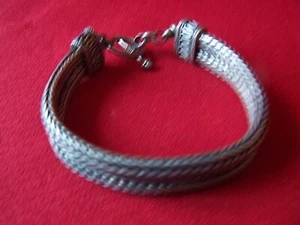 Beautiful Havey Hand Made Bali Double Mesh Sterling 925 Toggle Bracelet 72.5 gr - Picture 1 of 6