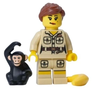 Lego Minifigure Zookeeper col071 with Monkey and Banana - Picture 1 of 2