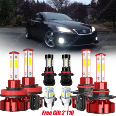 Para Lexus IS250 IS350 2006 2008-2010 6x 6000K Faros LED + Kit Bombillas Antiniebla Foto 1 de 4