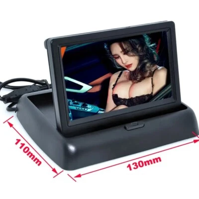 2022 New 2CH Video 4.3 " Foldable TFT LCD Color CCD Rearview Mirror Car Monitor - Image 1 of 4