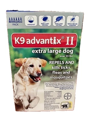 K9 Advantix II Extra Large Dog 6 dose | Over 55lbs | 6 doses